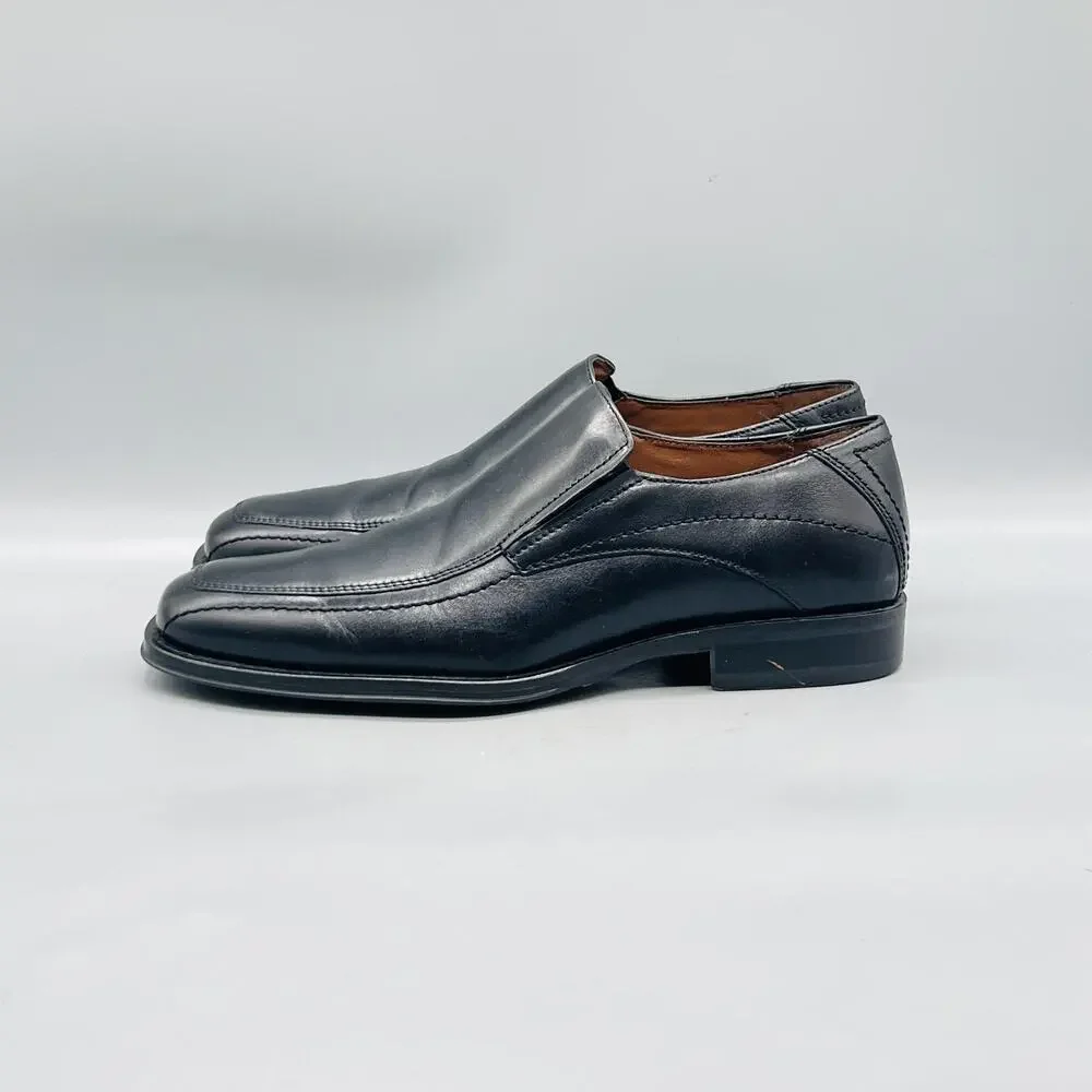 Johnston & Murphy Shoes Mens 7 Black Leather Slip On Dress Oxford Square Toe